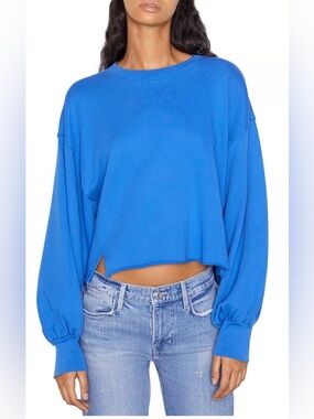 FRAME Denim Easy Shirttail Sweatshirt Blue size XS